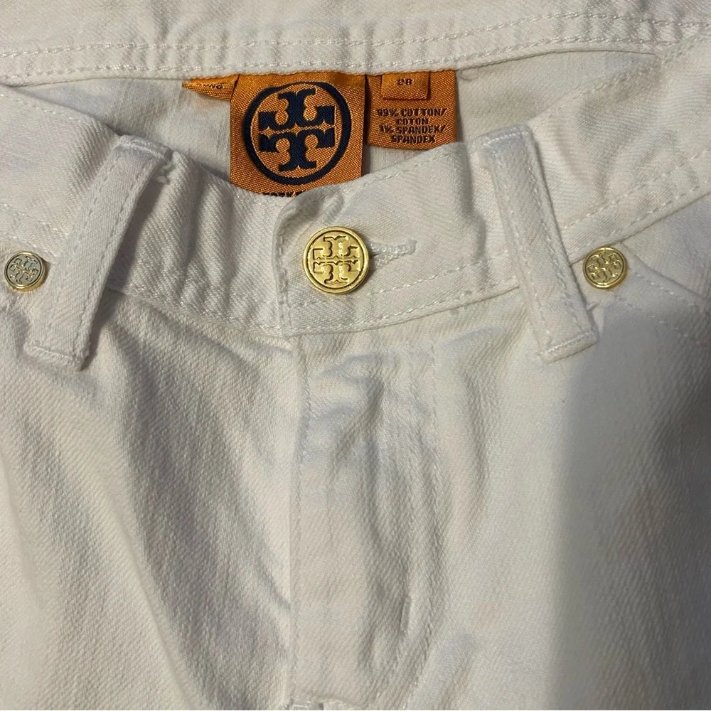Tory Burch Women’s 28 Tory Classic White Denim‎ Jeans EUC Style 50071253